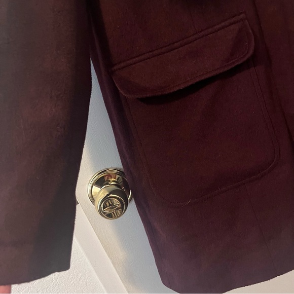 Cath Kidston Women’s Duffle Jacket Faux Fur Pom Poms Toggle Zip Burgundy UK 12 - Picture 2 of 11